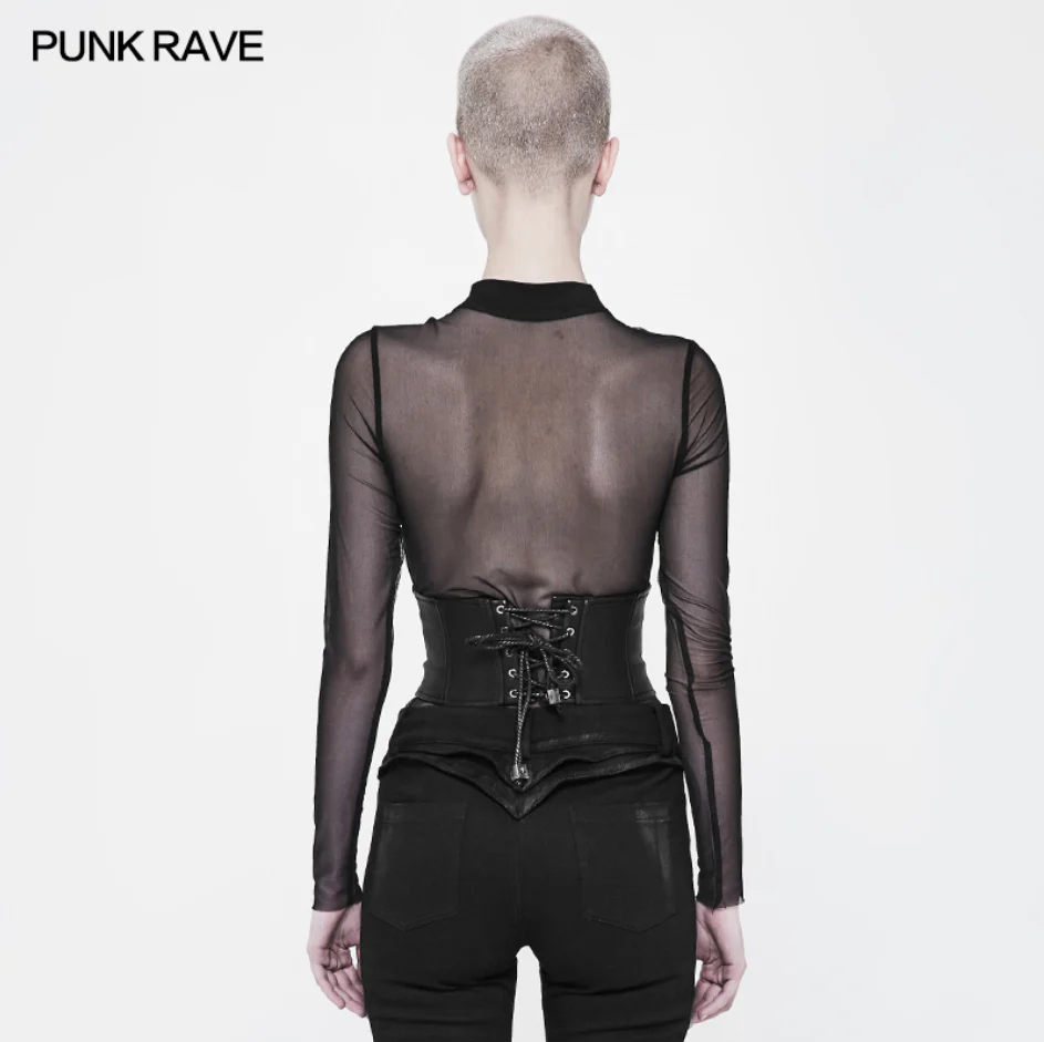 PUNK RAVE leather black girdles corset - Image 4