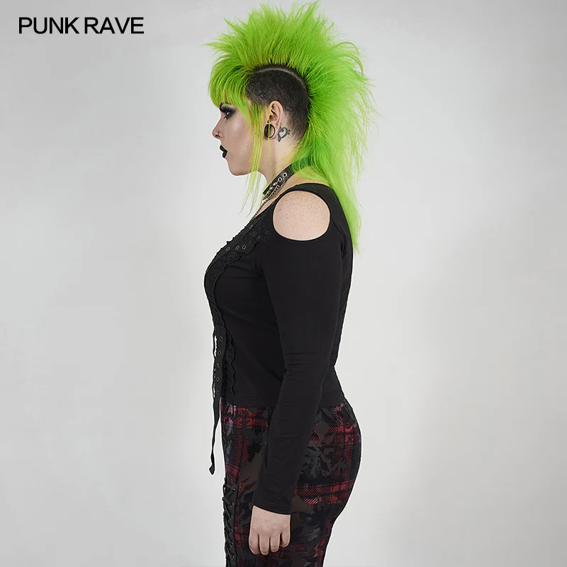 punk sexy cracked long-sleeved T-shirt - Image 2
