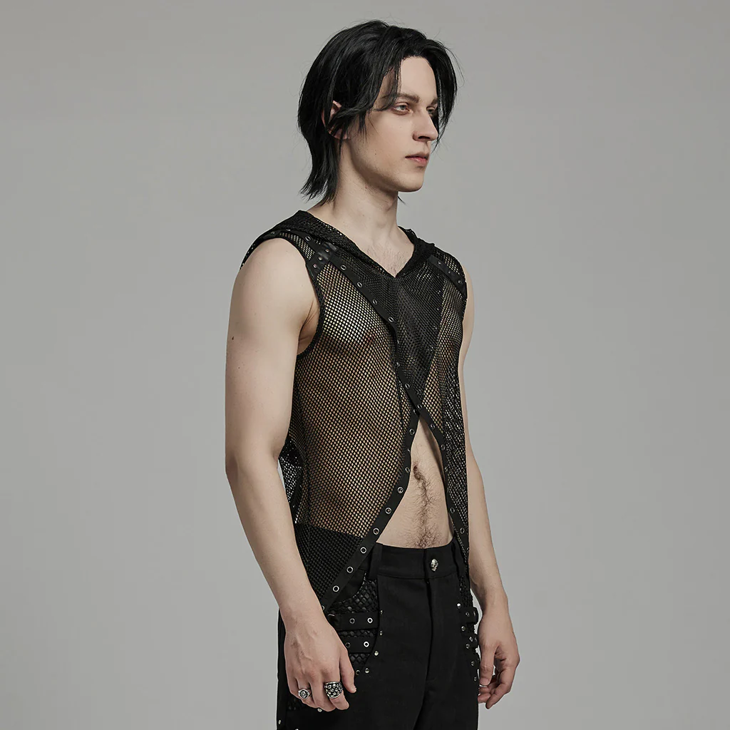 Punk Sexy hollow out hooded vest - Image 5