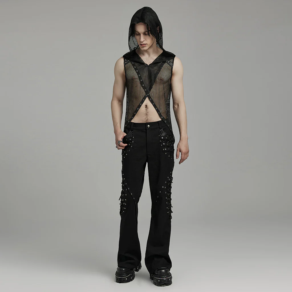 Punk Sexy hollow out hooded vest - Image 7