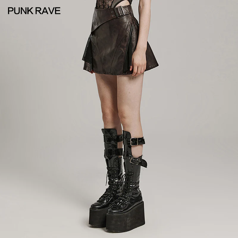 Punk Short Leather Skirt - Image 7