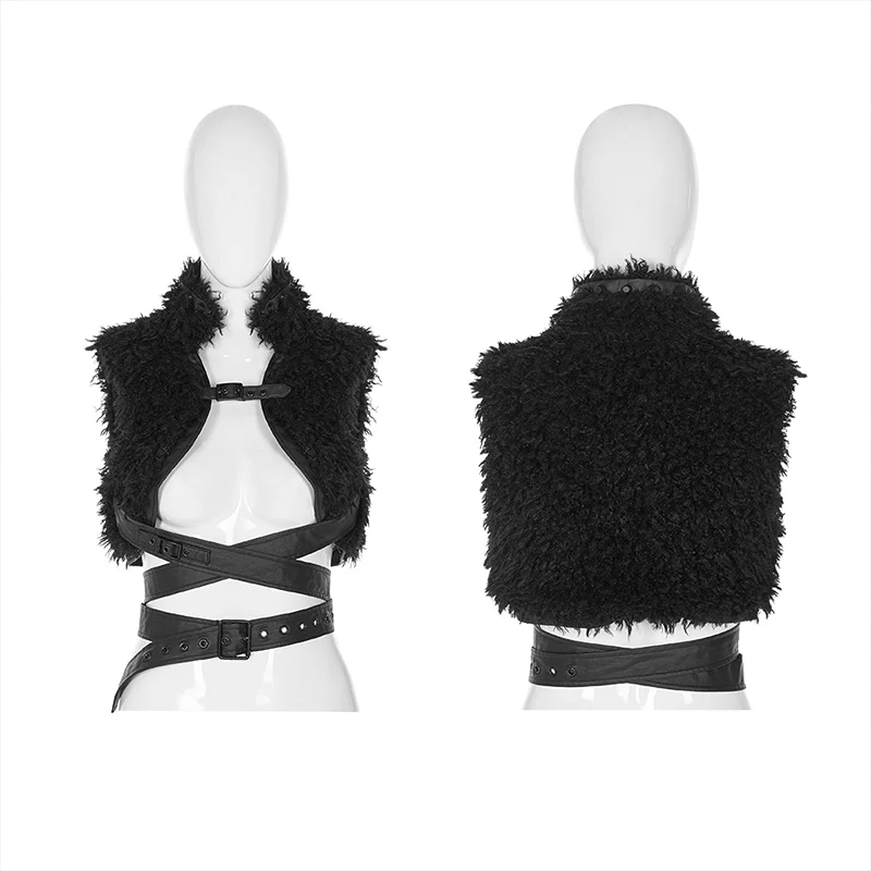 Punk Short Stand Collar Waistcoat - Image 4
