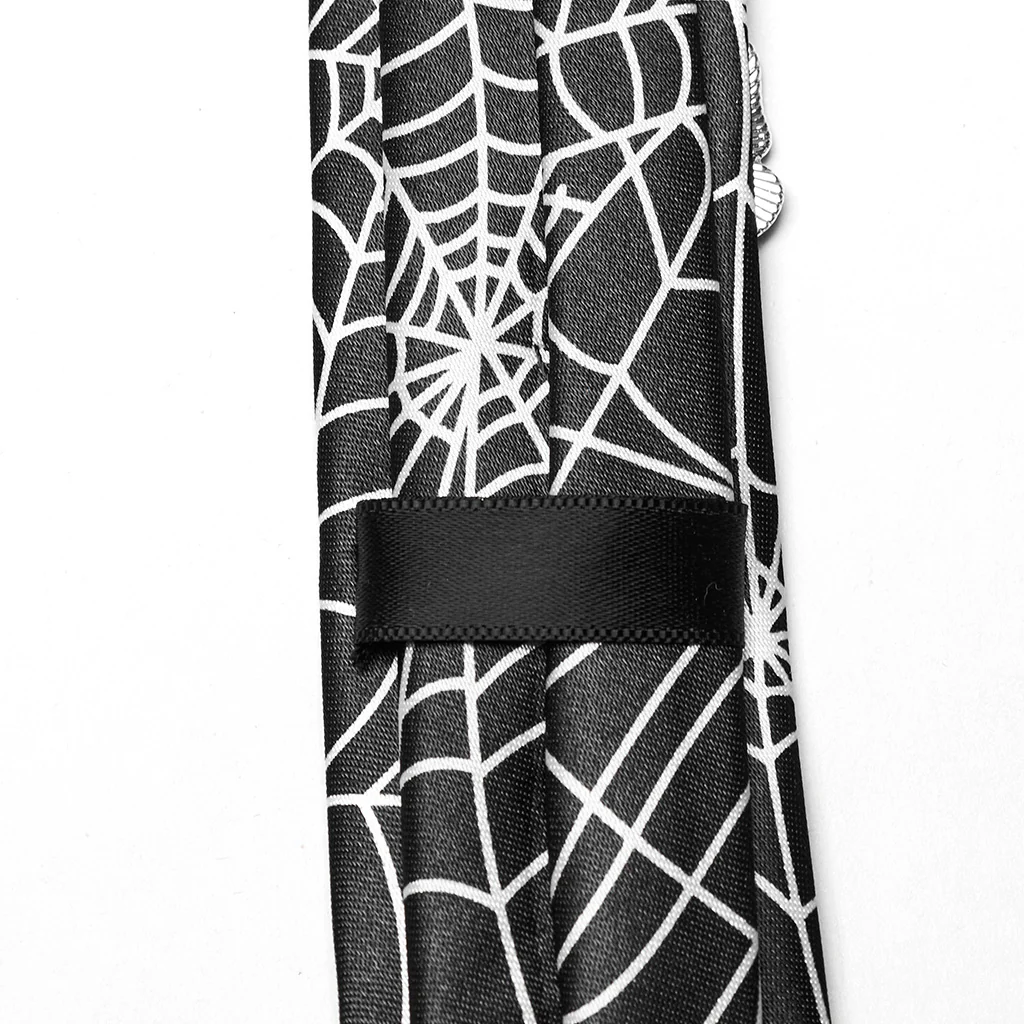 Punk Skeleton Spider Web Tie - Image 4