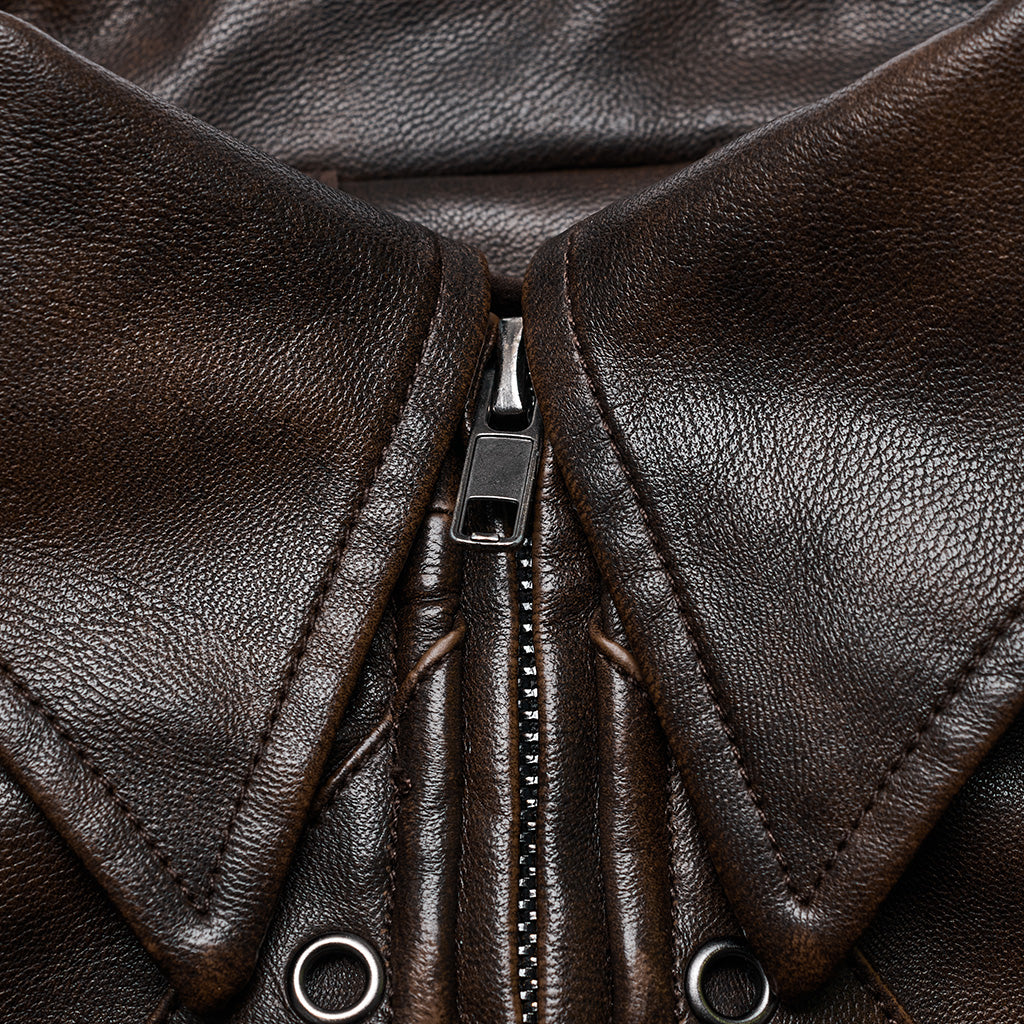 Punk Spikes Short Leather Jacket - Image 9