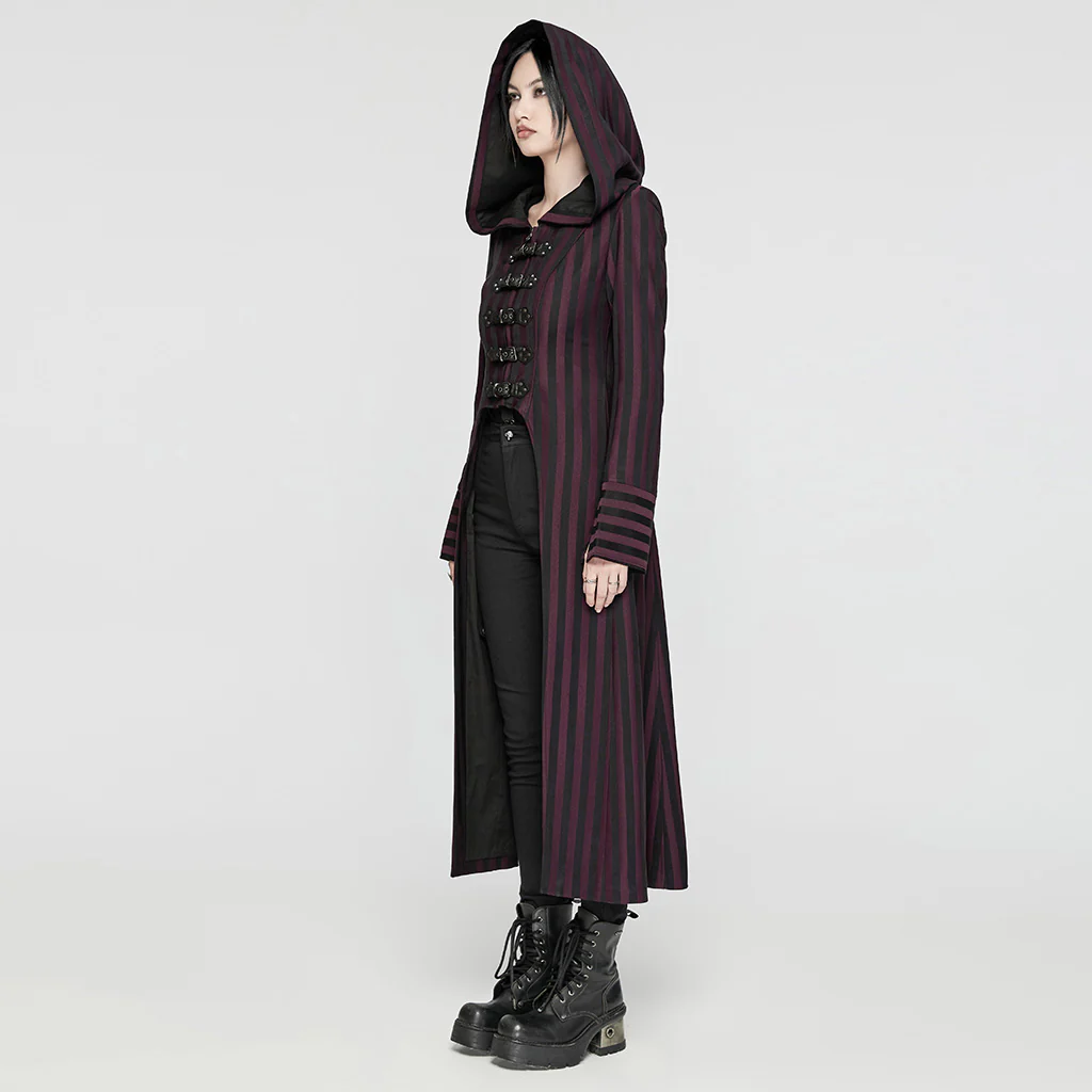 Punk striped long jacket - Image 2
