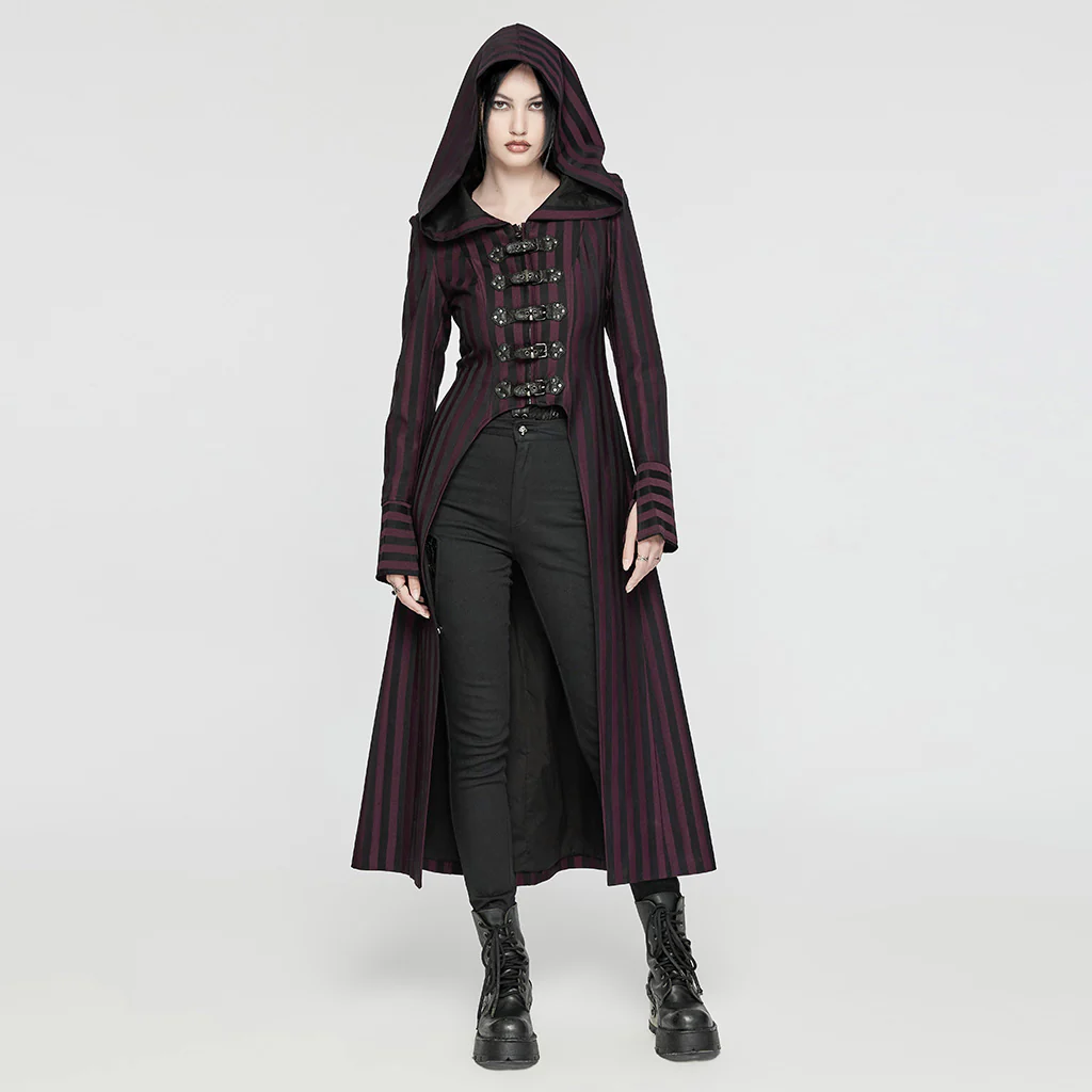 Punk striped long jacket - Image 4