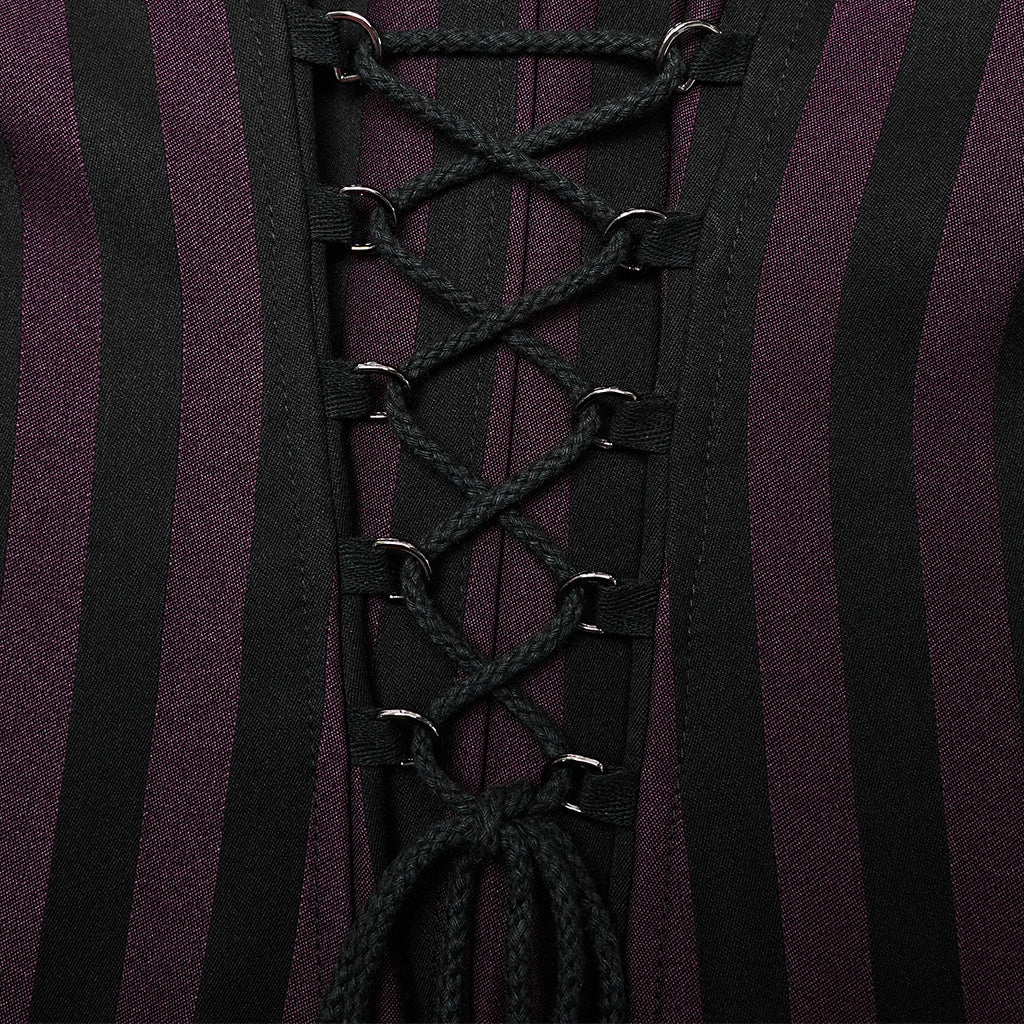 Punk striped long jacket - Image 7