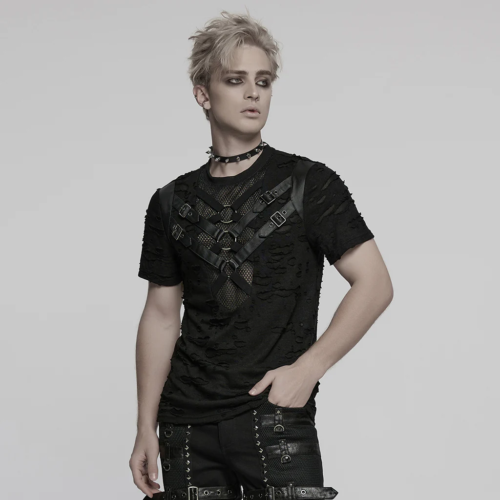 Punk Tattered Visual T-shirt - Image 3