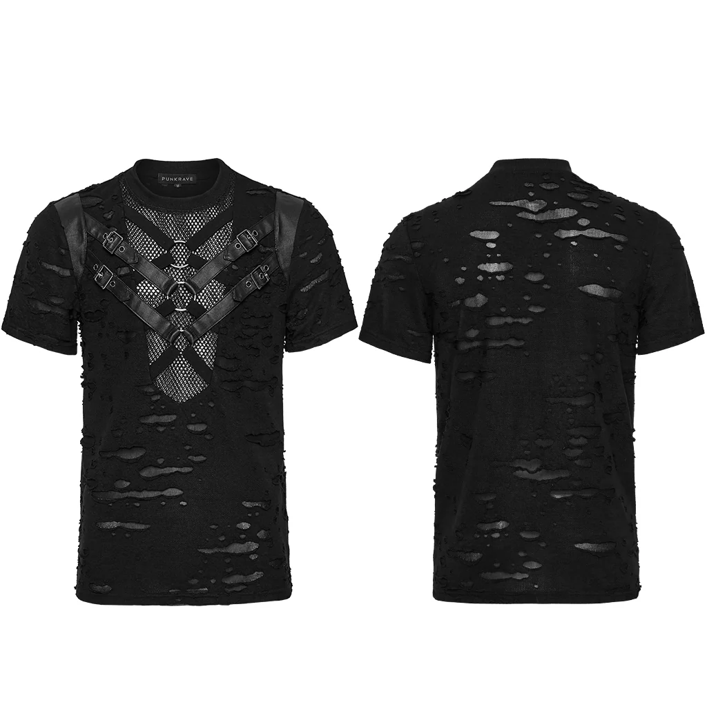 Punk Tattered Visual T-shirt - Image 6