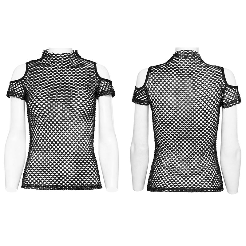 PUNK Tie-Dyed Mesh Short Sleeve T-shirt - Image 4