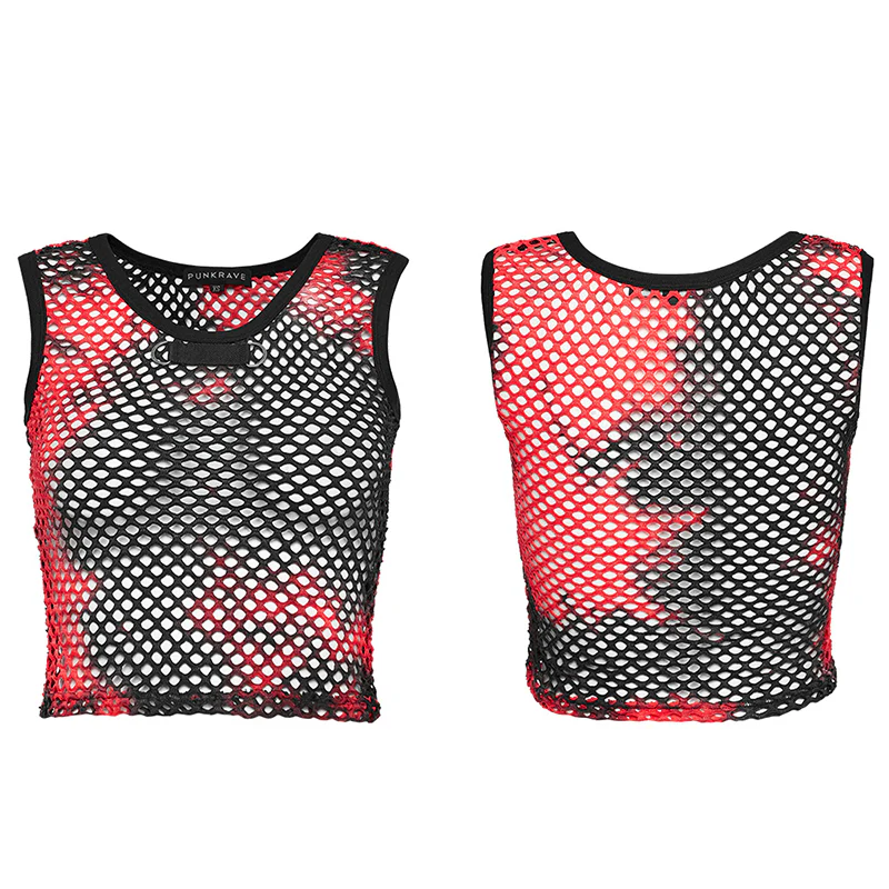 PUNK Tie-Dyed Mesh Tank Top - Image 8