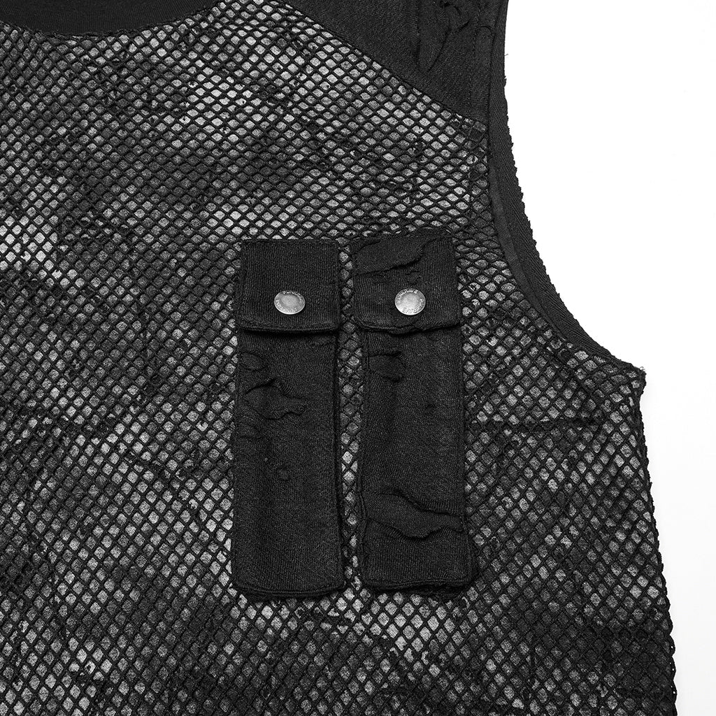 Punk Tie-dyed Vest For Men - Image 9