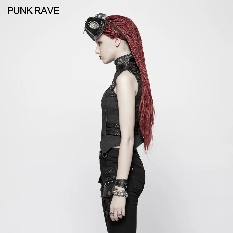 Punk WOMENS HIGH-NECK Warrior Vest - Image 2
