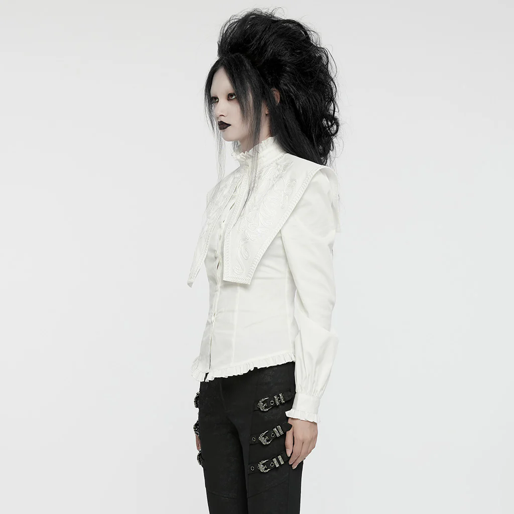 Retro goth wide shoulder shirt - Image 3