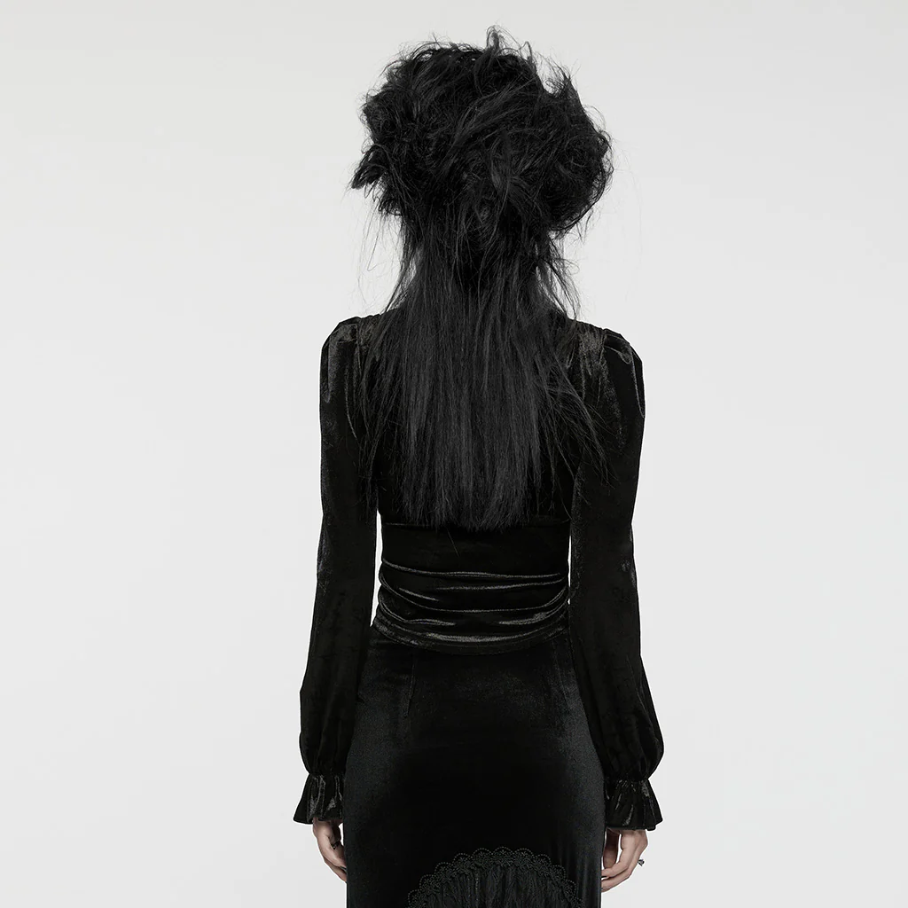 Retro Velvet Goth Shirt - Image 3