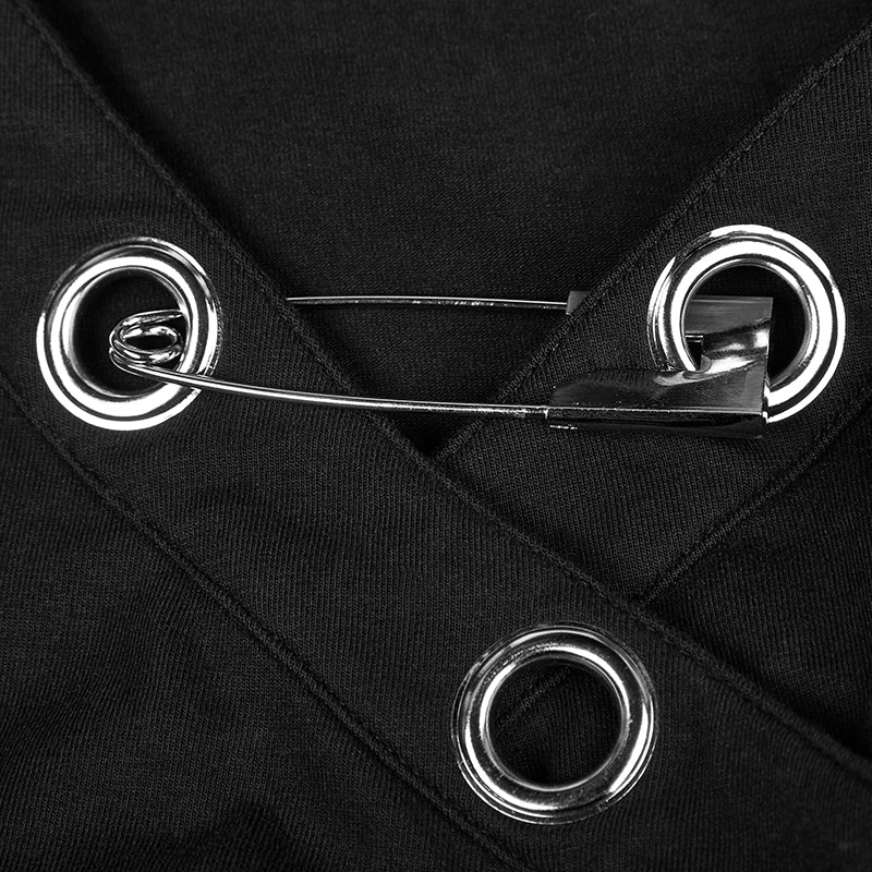 Sexy Deep V Punk Dress With Simplicity Corns And Pins Decoration - Image 5
