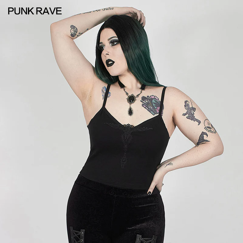 Sexy gothic velvet flower camisole - Image 3