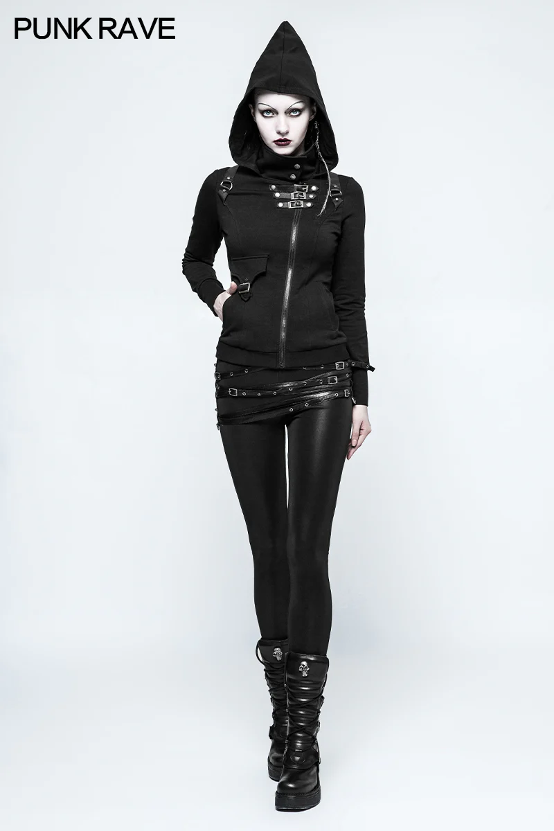 Skinny Thin Strapped Punk Pants Leather Leggings With Loops - Image 6