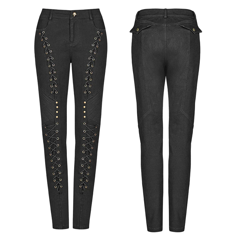 Steam Punk Elasticity Denim Rope Pant - Image 4