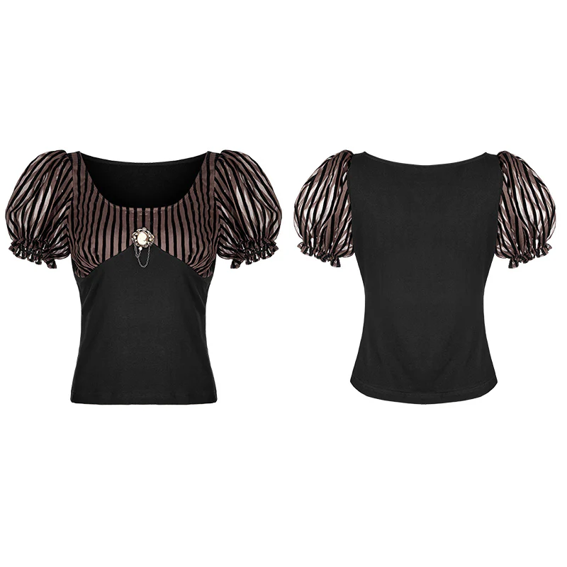 Steampunk Brooch See Through Short Sleeve T-shirt - Image 10