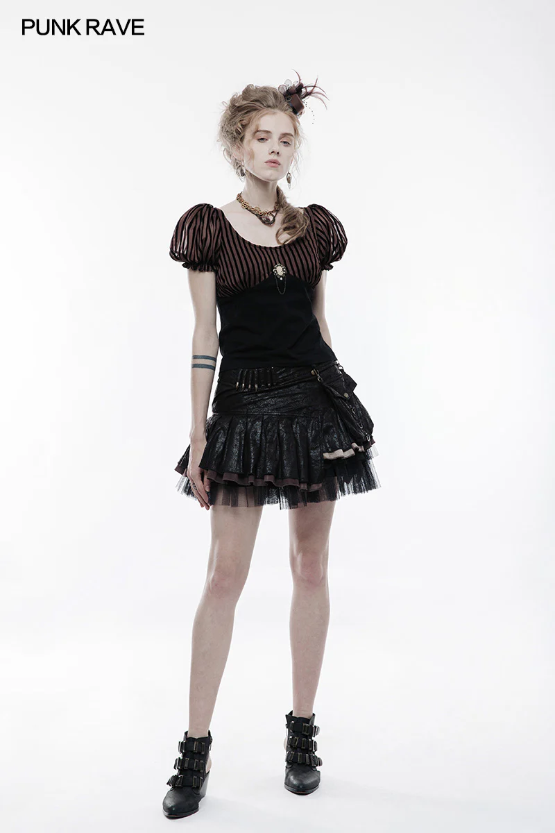 Steampunk Brooch See Through Short Sleeve T-shirt - Image 12