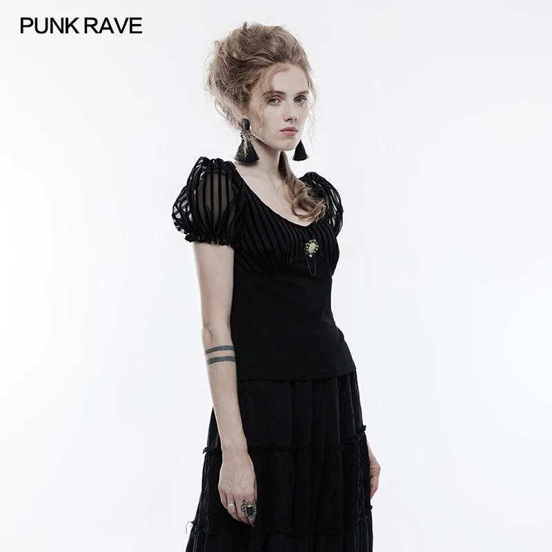 Steampunk Brooch See Through Short Sleeve T-shirt - Image 2
