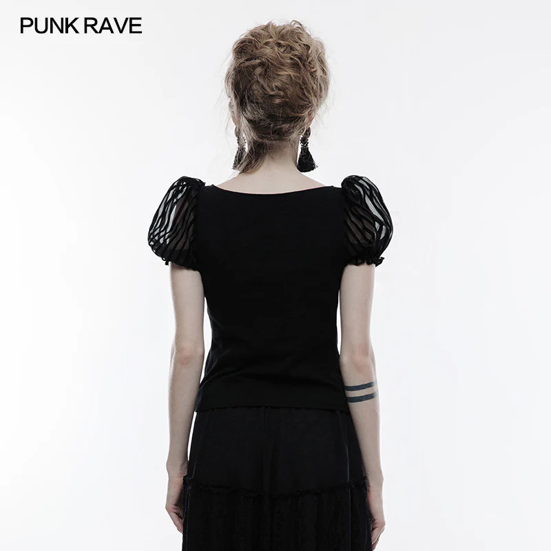 Steampunk Brooch See Through Short Sleeve T-shirt - Image 3
