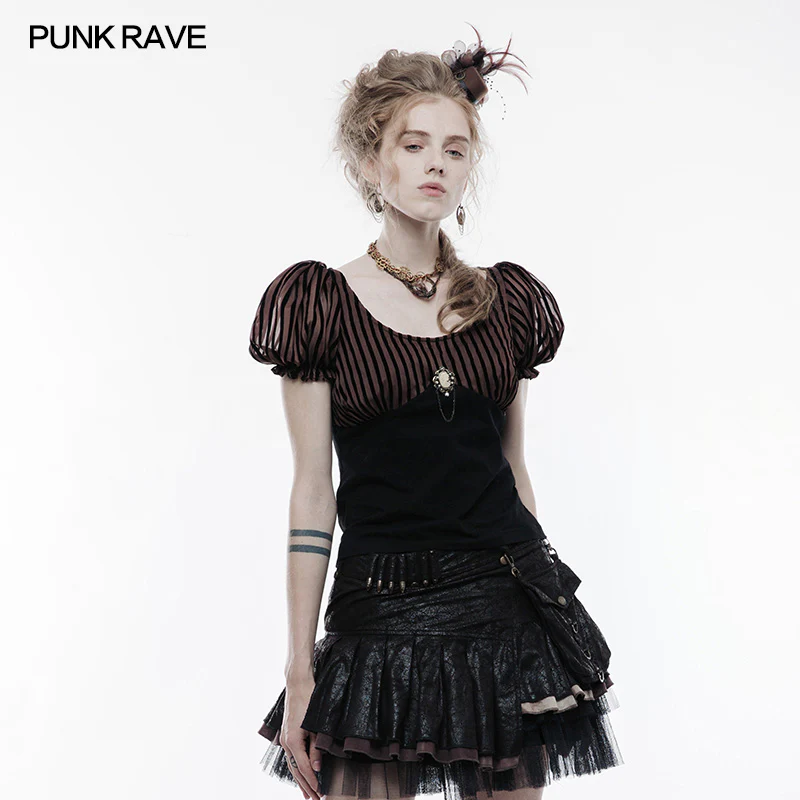 Steampunk Brooch See Through Short Sleeve T-shirt - Image 7