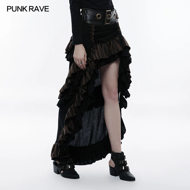 Steampunk Cotton And Linen Layered Punk Skirt - Image 2