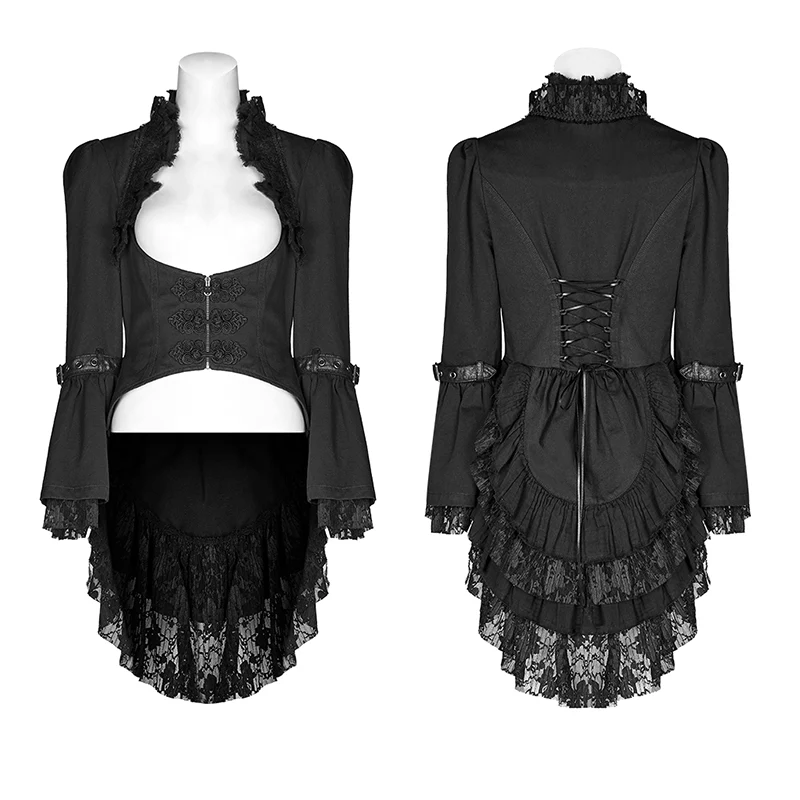 Steampunk stonewashing lace coat - Image 4