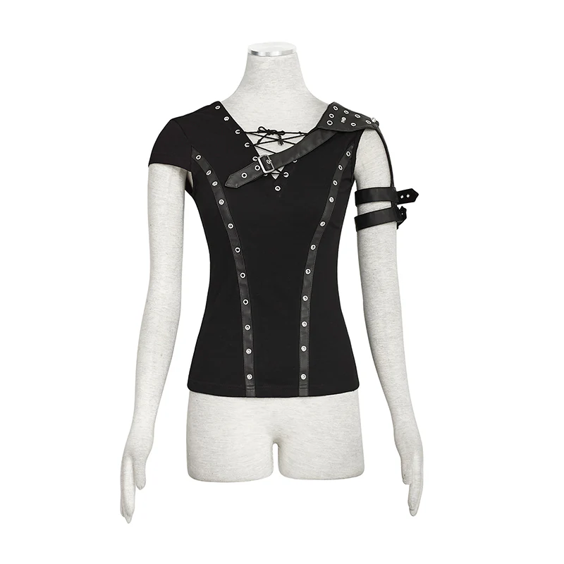 Steampunk Top Crocheted Strape Backless Punk Shirts For Women - Image 3