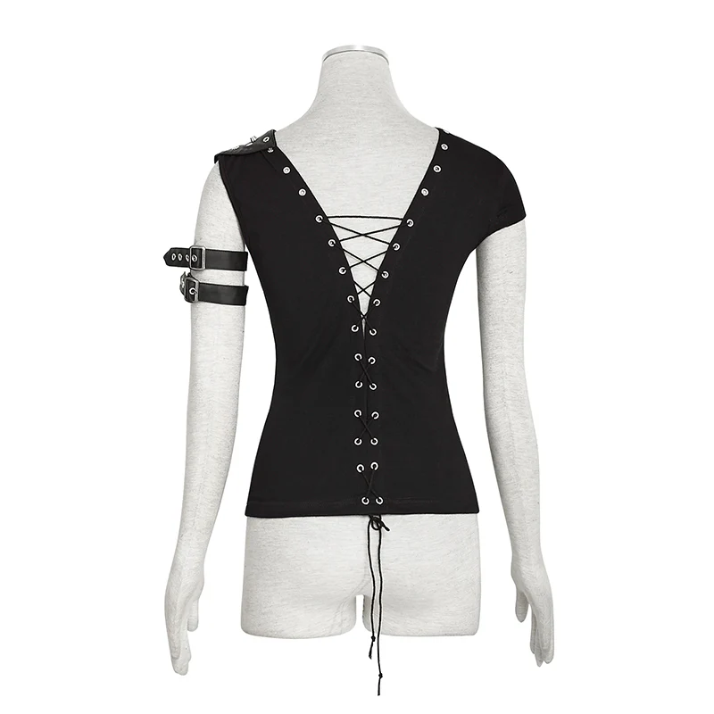 Steampunk Top Crocheted Strape Backless Punk Shirts For Women - Image 4
