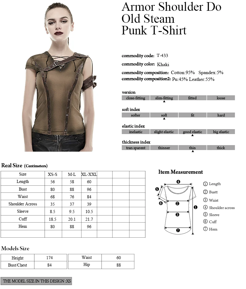 Steampunk Top Crocheted Strape Backless Punk Shirts For Women - Image 7