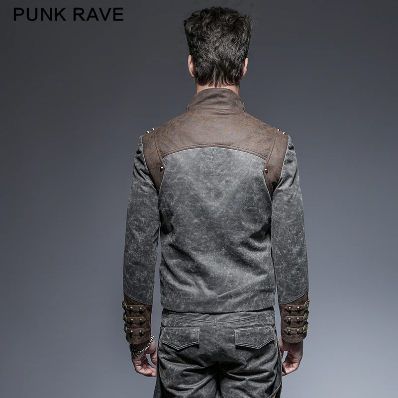Steampunk Zipped Short Punk Jacket With Stand-up Collar - Image 3