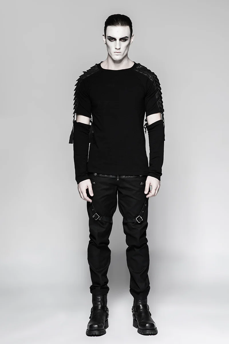 Straight-leg Trousers Men Fasteners Metal Punk Pants - Image 6