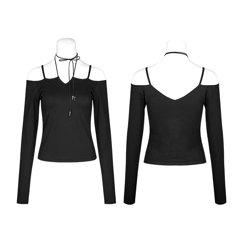 T Tie The Rope Strapless Long Sleeve Bottoming Shirts - Image 4