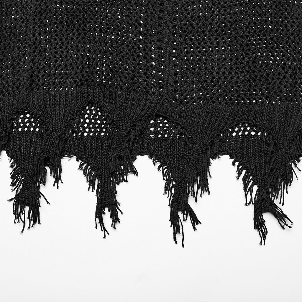 The Post-apocalyptic Techwear Style Knitted Hollow out Dress - Image 8