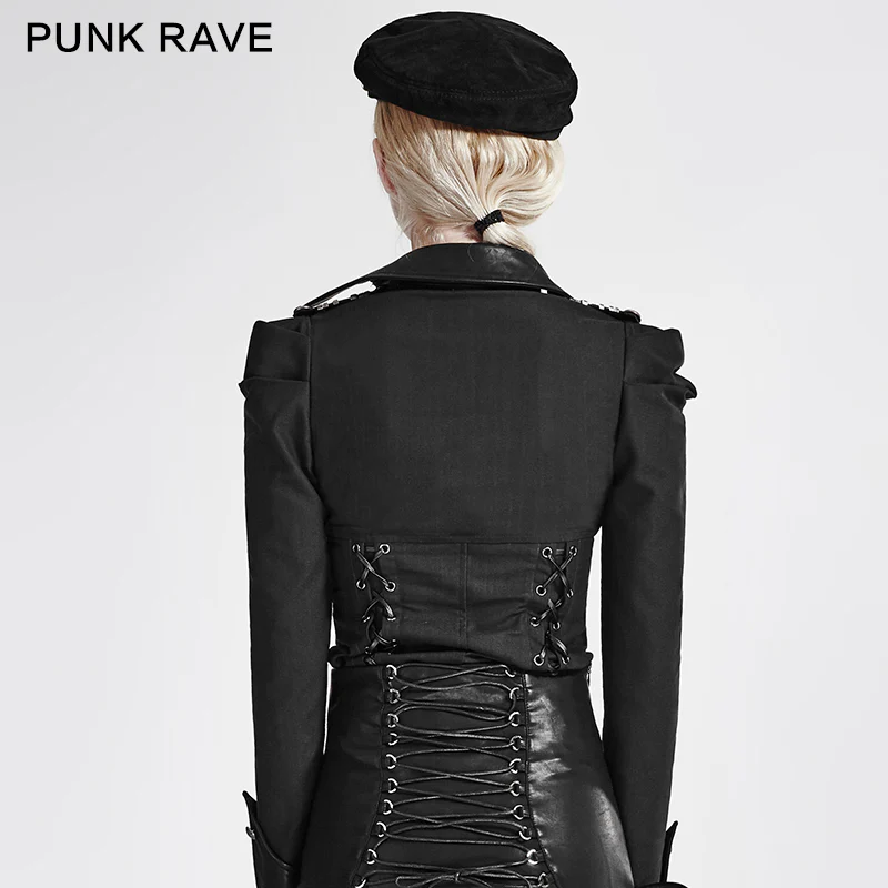Twill Fabric Punk Shirts With Drawing String Military Uniform - Image 2