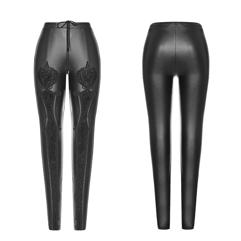 Vampire Sweet Love Leather Gothic Leggings - Image 9
