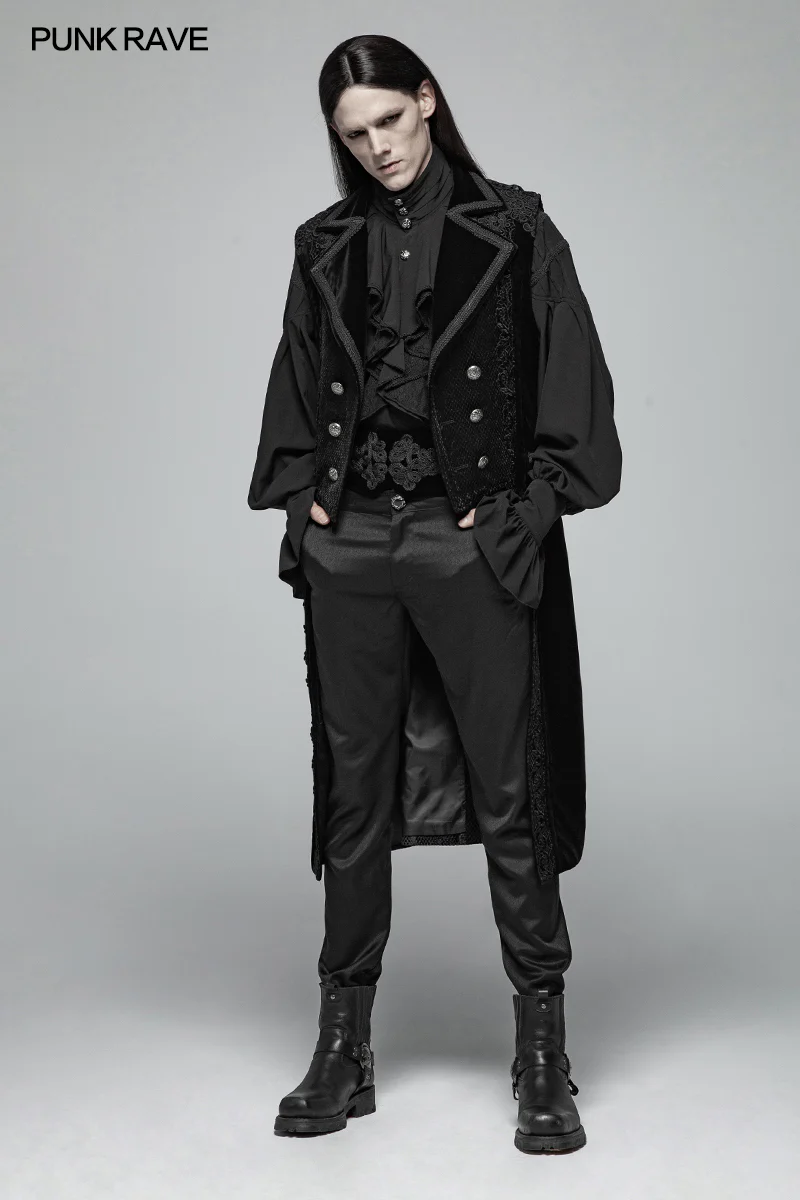 Victoria Gorgeous Dark-textured Gothic Long Vest - Image 6