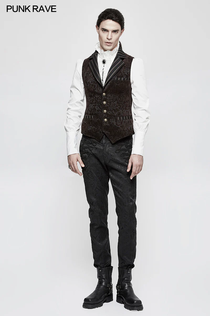 Vintage Jacquard Wool Punk Vest Joker Slim-fitting Waistcoat - Image 12