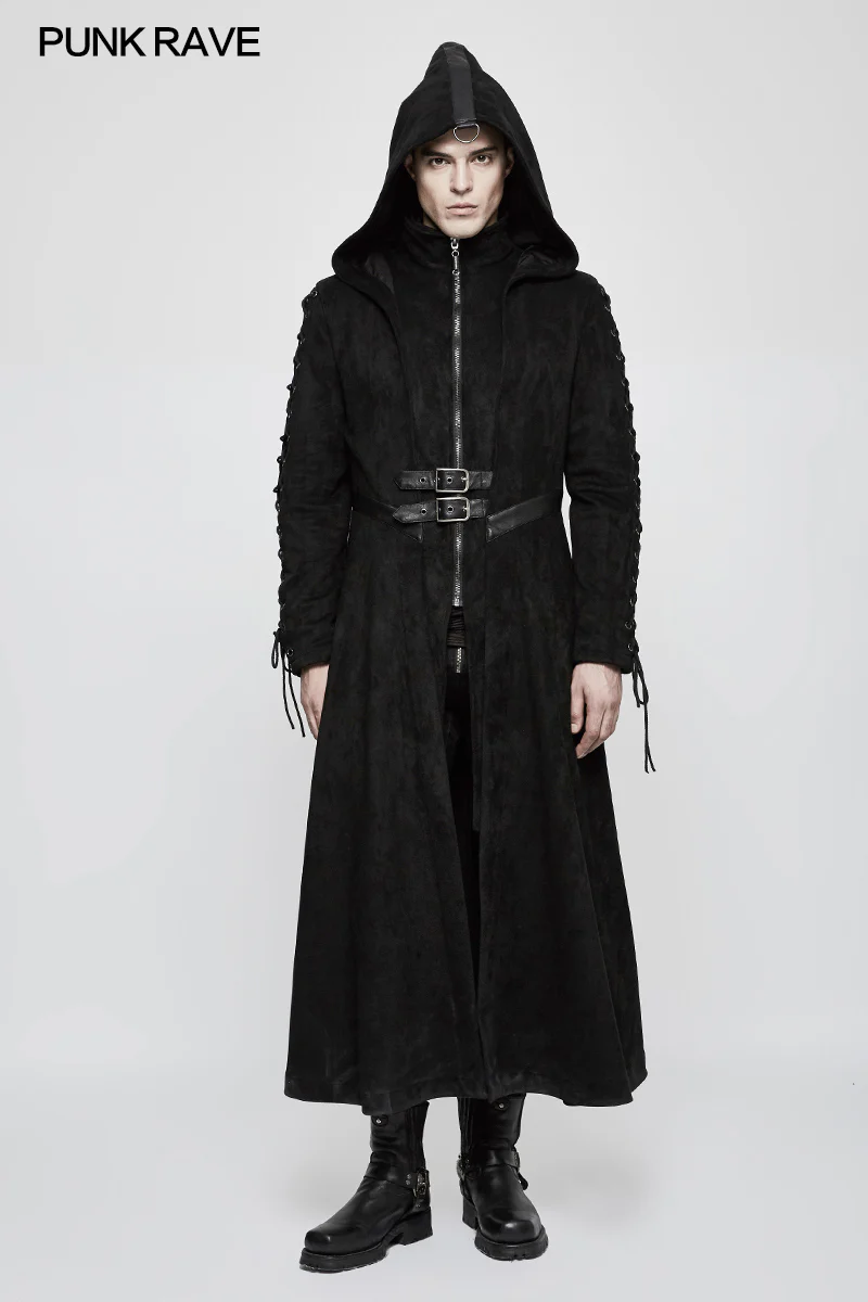 Winter Velvet Dark Angel Long Gothic Coat With Large Hat - Image 6