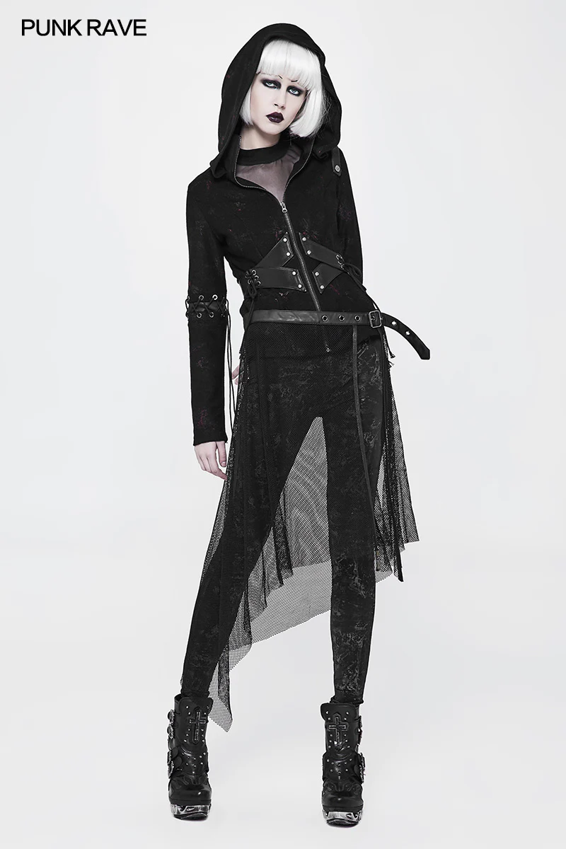 Women Perspective Mesh Leather Waist Belt Personality Punk Accessories - Image 6