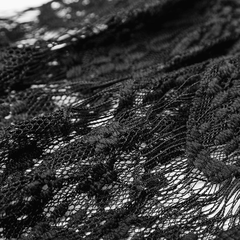 Women's Lace Sleeves Punk Dress With Straps Design - Image 5