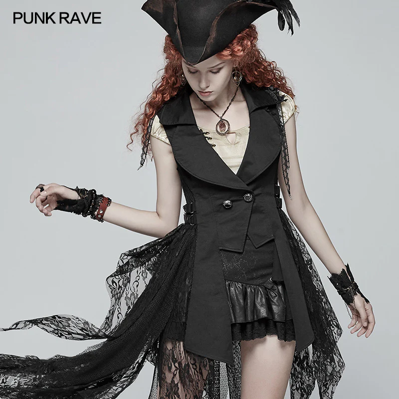 Womens Steampunk Gear Lace Gloves - Image 3